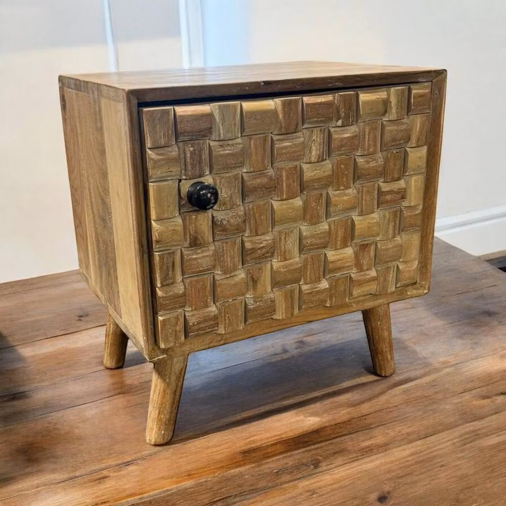 Minster Wood Bedside Cabinet in Brown, W: 47 cm, D: 35 cm, H: 43 cm – 3