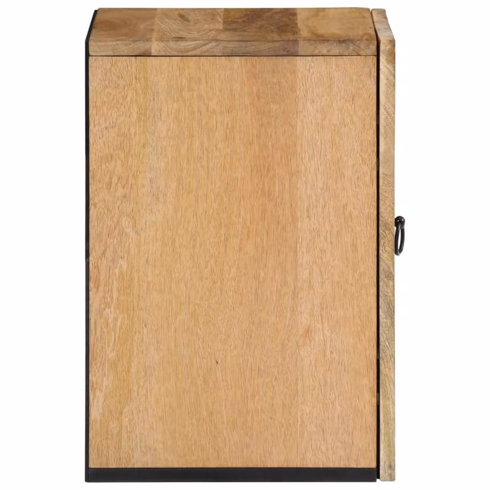 Berkfield Home Brown Mango Wood Bathroom Wall Cabinet, W: 38 cm, D: 33 cm, H: 48 cm – 4