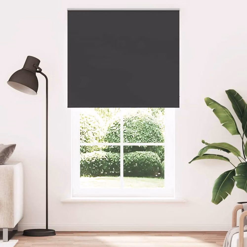 Berkfield Home Blackout Roller Blind, Black Polyester, W: 121.6 cm, H: 230 cm – 2