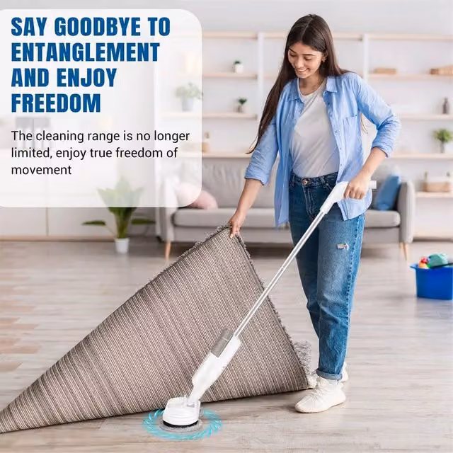 EONLION Cordless Rechargeable Electric Floating Mop in White, Width: 100 cm – 1