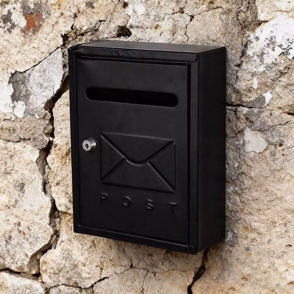 SPETLEK Black Wall Mounted Steel Letter Box with 2 Keys – 4