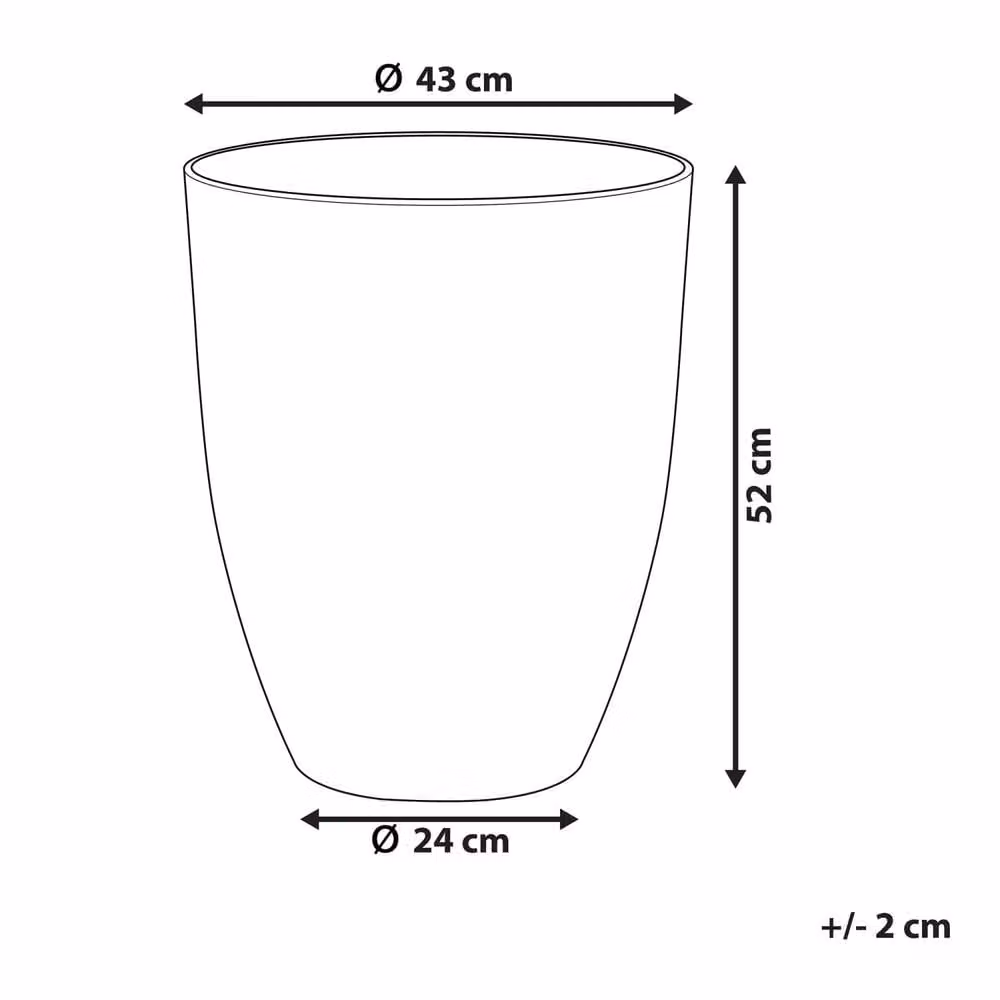 Wyld and Coco Grey Fibre Clay Planter Tub, W: 43 cm, D: 43 cm, H: 52 cm – 3