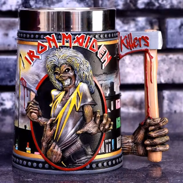 Nemesis Now Iron Maiden Killers Tankard Mug in Grey and Multicolour, Height: 15.5 cm