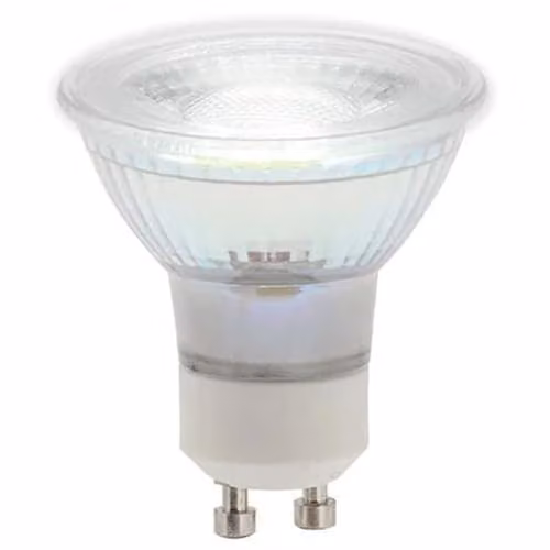 BHS Lighting 5 Pack of 5W GU10 LED Light Bulbs in Cool White with Transparent Finish