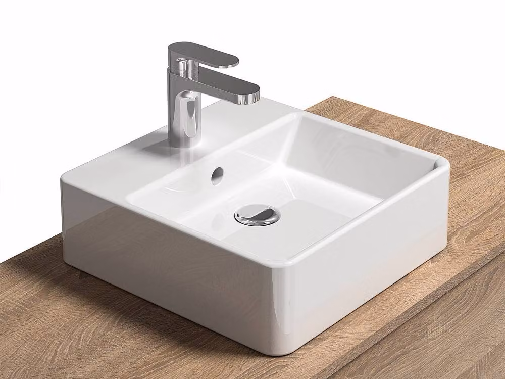 Vente-unique Suspended Bathroom Vanity Unit in Light Oak Finish, W/D/H: 94 x 47 x 32 cm – 3