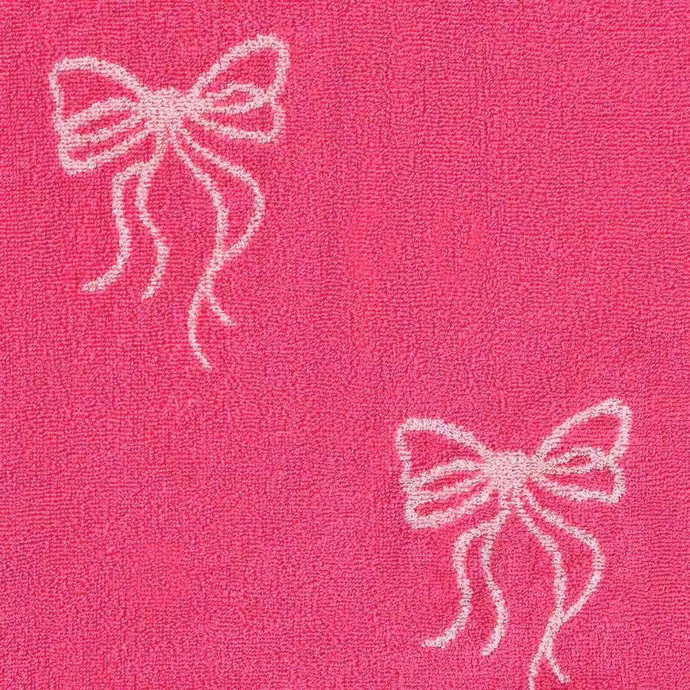 OHS Pink Bow Print Cotton Bath Towel, W: 70 cm, H: 115 cm – 3