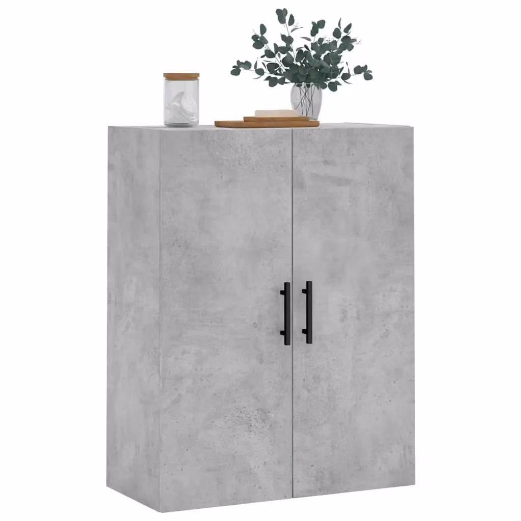 Berkfield Home Wall Mounted Cabinet in Concrete Grey, W/D/H: 69.5 x 34 x 90 cm – 2