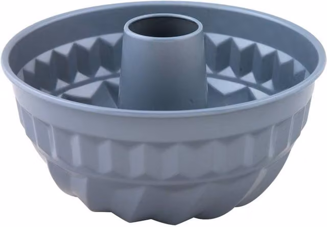 Dexam Non-Stick Round Kugelhopf Bundt Tin, Light Grey, Diameter: 22 cm