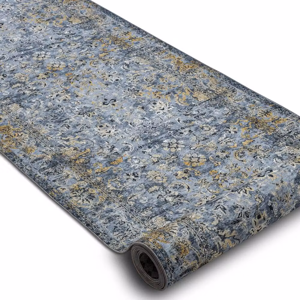 RugsX Lotus Anti-Slip Grey Oriental Vintage Runner, W: 120 cm, L: 240 cm – 2