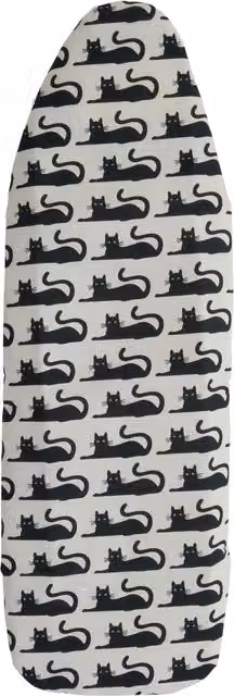 Orsina Cat Pattern Ironing Board Cover in Black, White and Grey with Cotton Fabric – 6