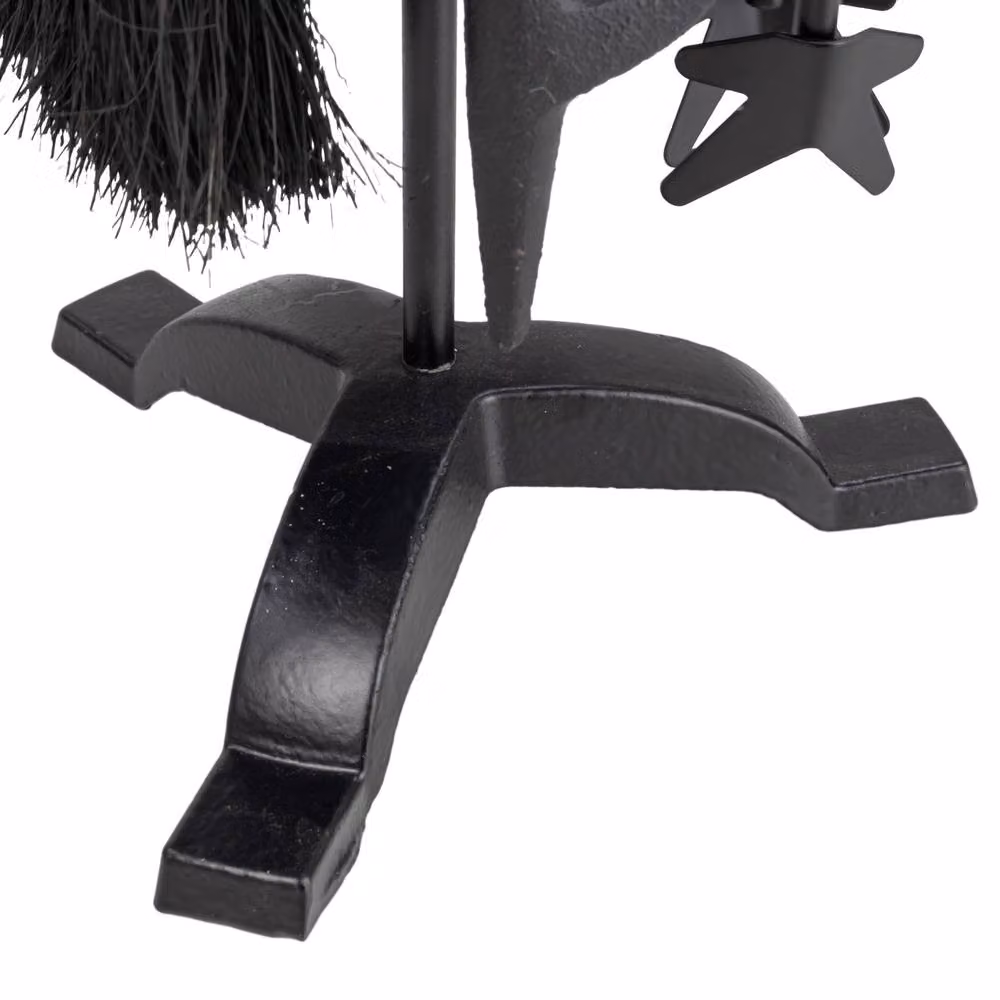 JVL Jennings 4 Piece Black Metal Freestanding Fireplace Companion Set – 4