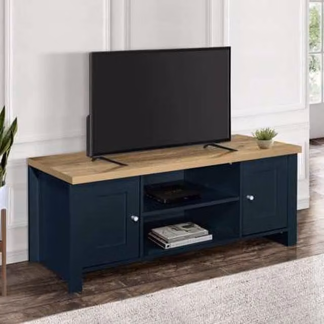 Birlea Highgate Large TV Unit in Navy Blue and Oak
