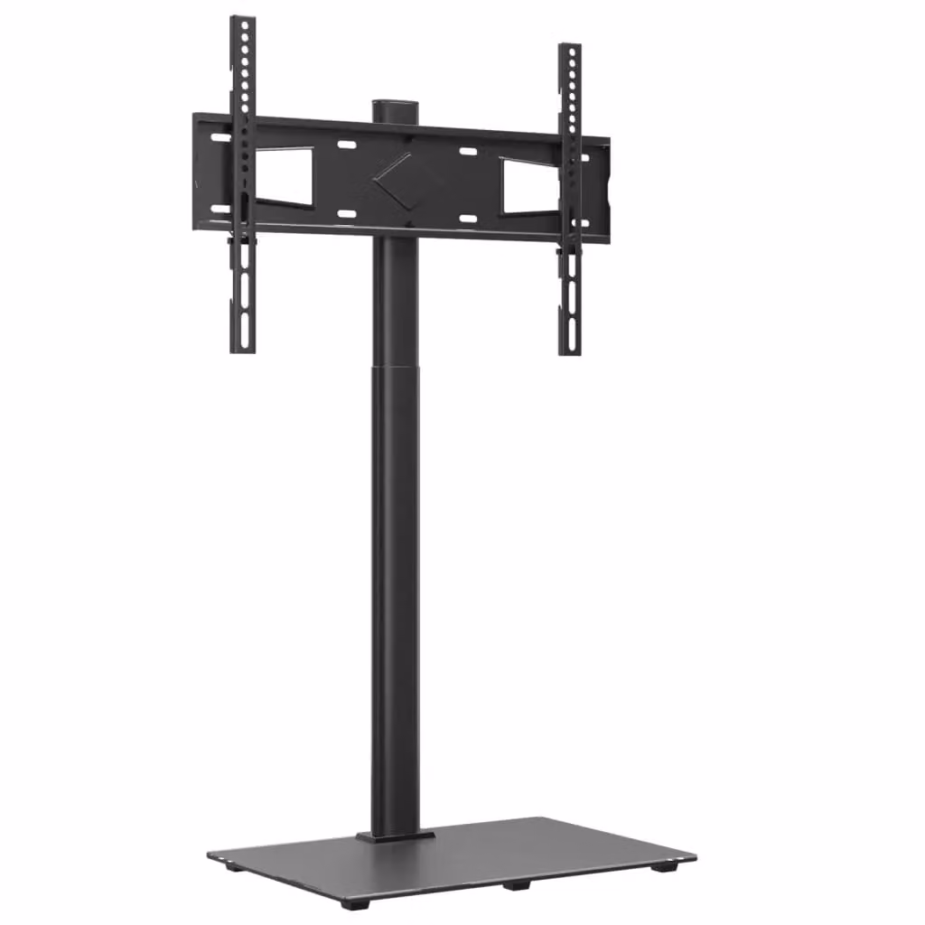 Berkfield Home Corner TV Stand 1-Tier for 32-65 Inch, Black Metal and Glass – 2