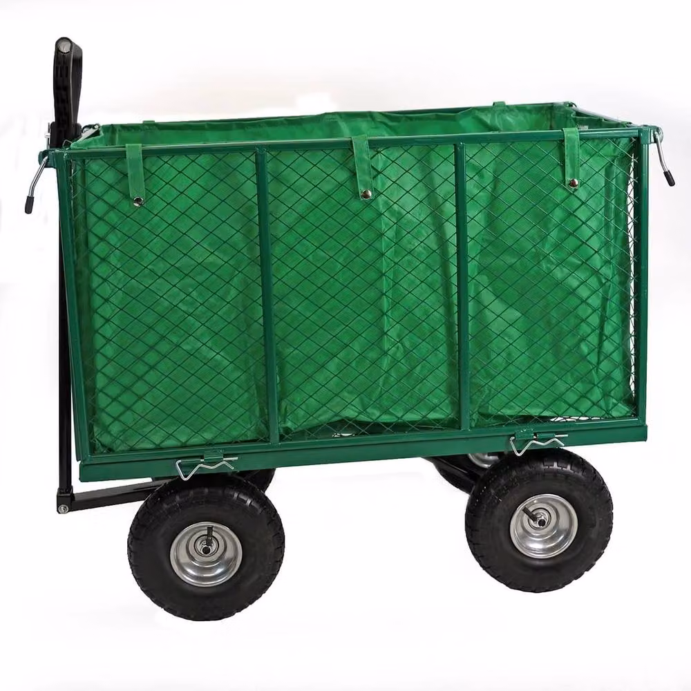 NESTLUNE Heavy Duty Garden Cart Trolley Hand Truck, Green – 4