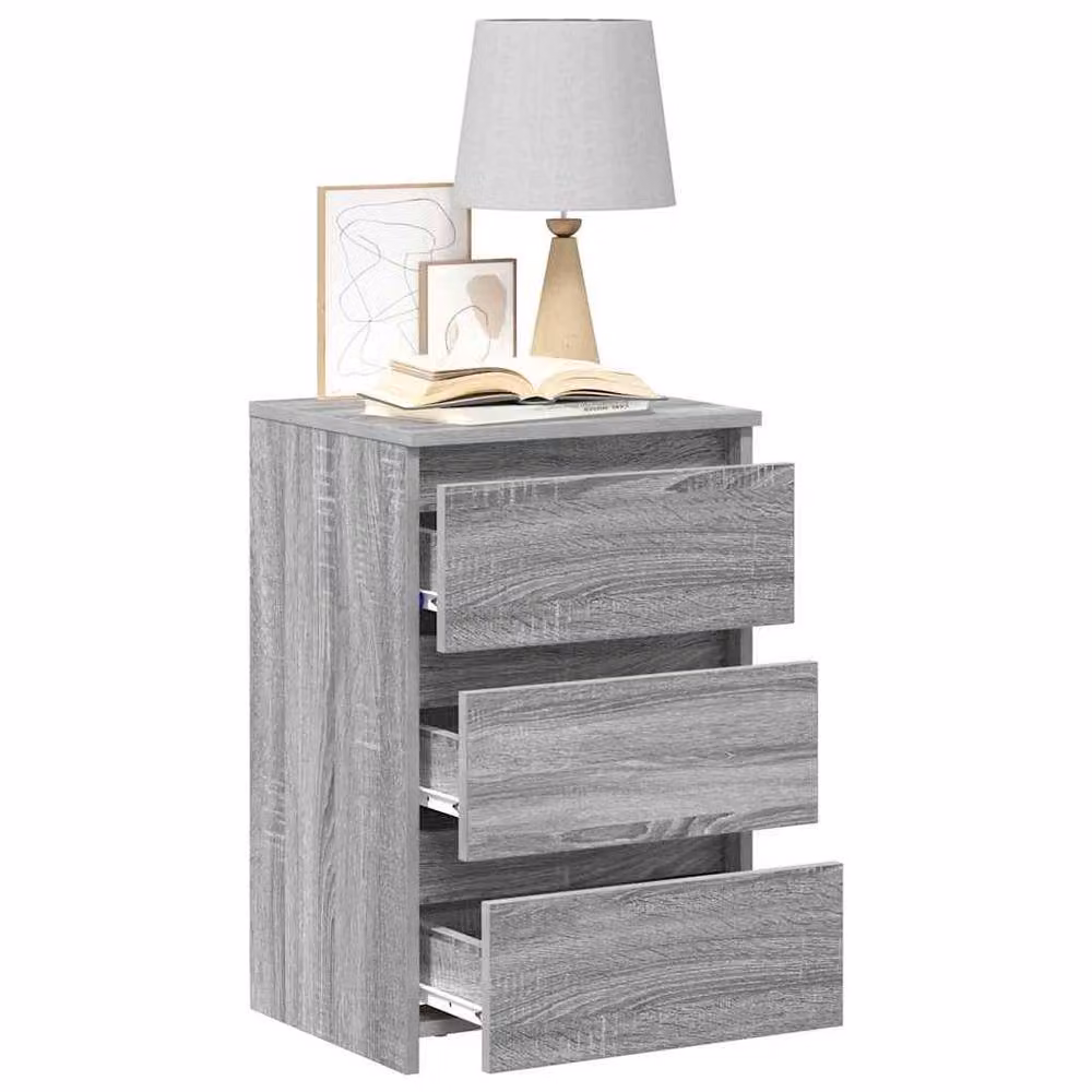 Berkfield Home Set of 2 Grey Sonoma Bed Cabinets, W/D/H: 40 x 35 x 62.5 cm – 3