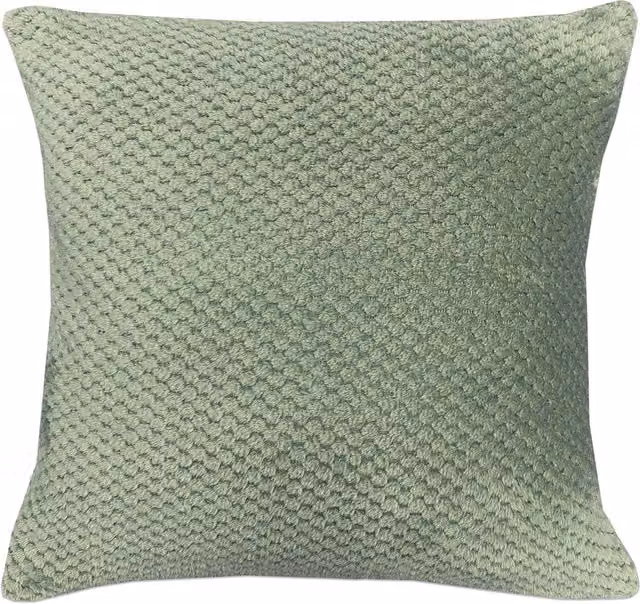 My Home Jumbo Fleece Textured Square Cushion in Green
