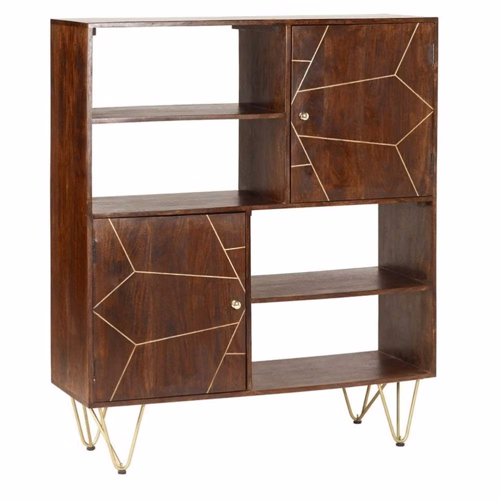 Wyld Haus Bandung Mango Wood Storage Cabinet in Brown with 2 Doors and Internal Shelves, W/D/H: 120 x 40 x 135 cm – 2