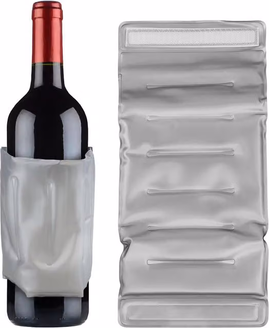 GEEZY Reusable Flexible Ice Pack for Wine and Champagne Bottles, Black and Silver