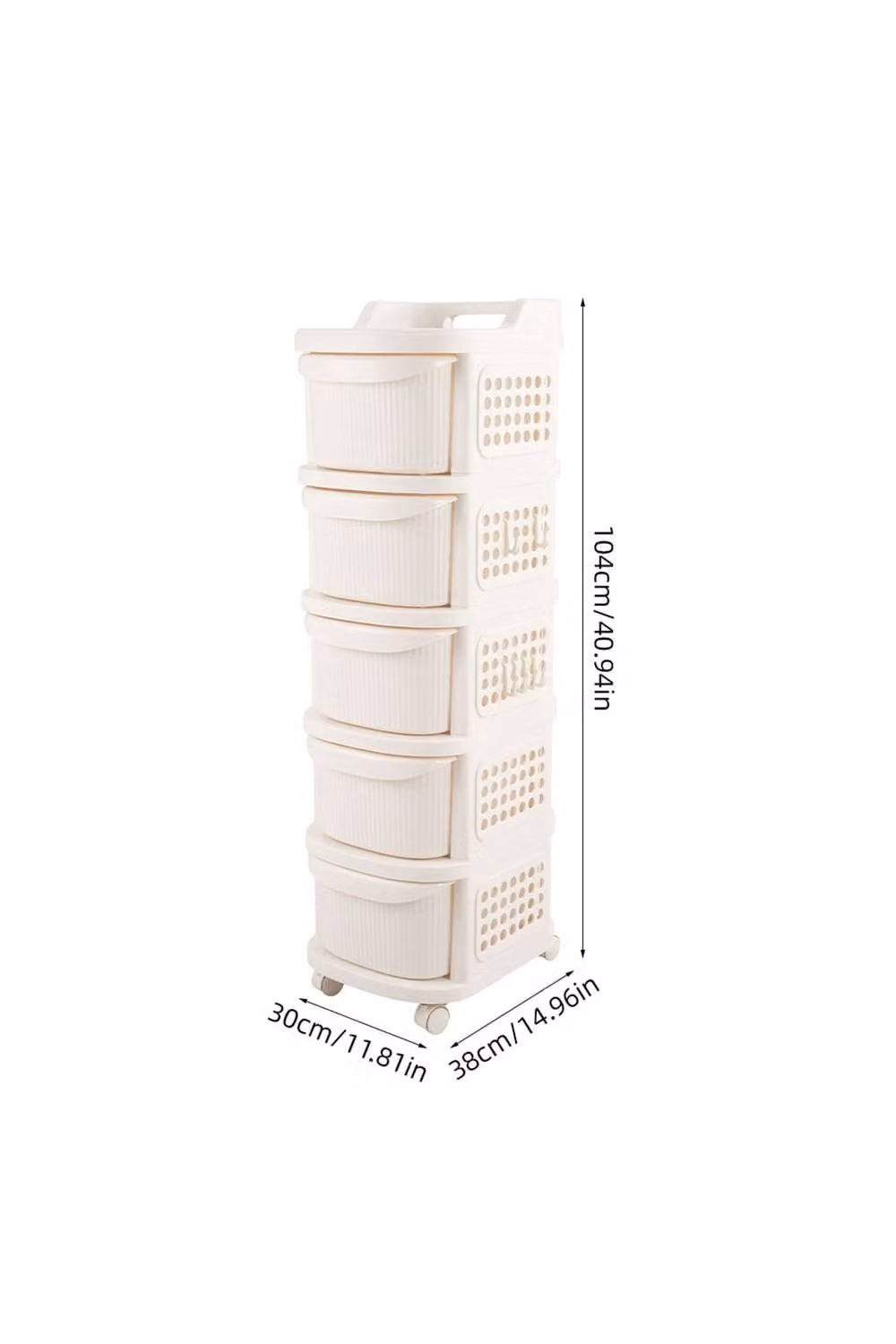 Garden Sanctuary 5-Tier Modern Storage Trolley in Beige – 2