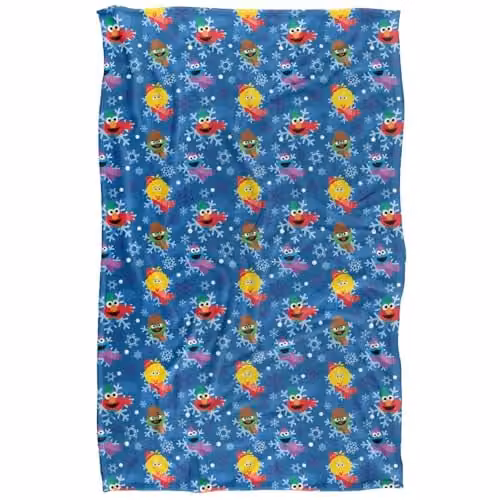 LOGOVISION Blue Multicolour Geometric Snowflake Pattern Super Soft Fleece Blanket – 1