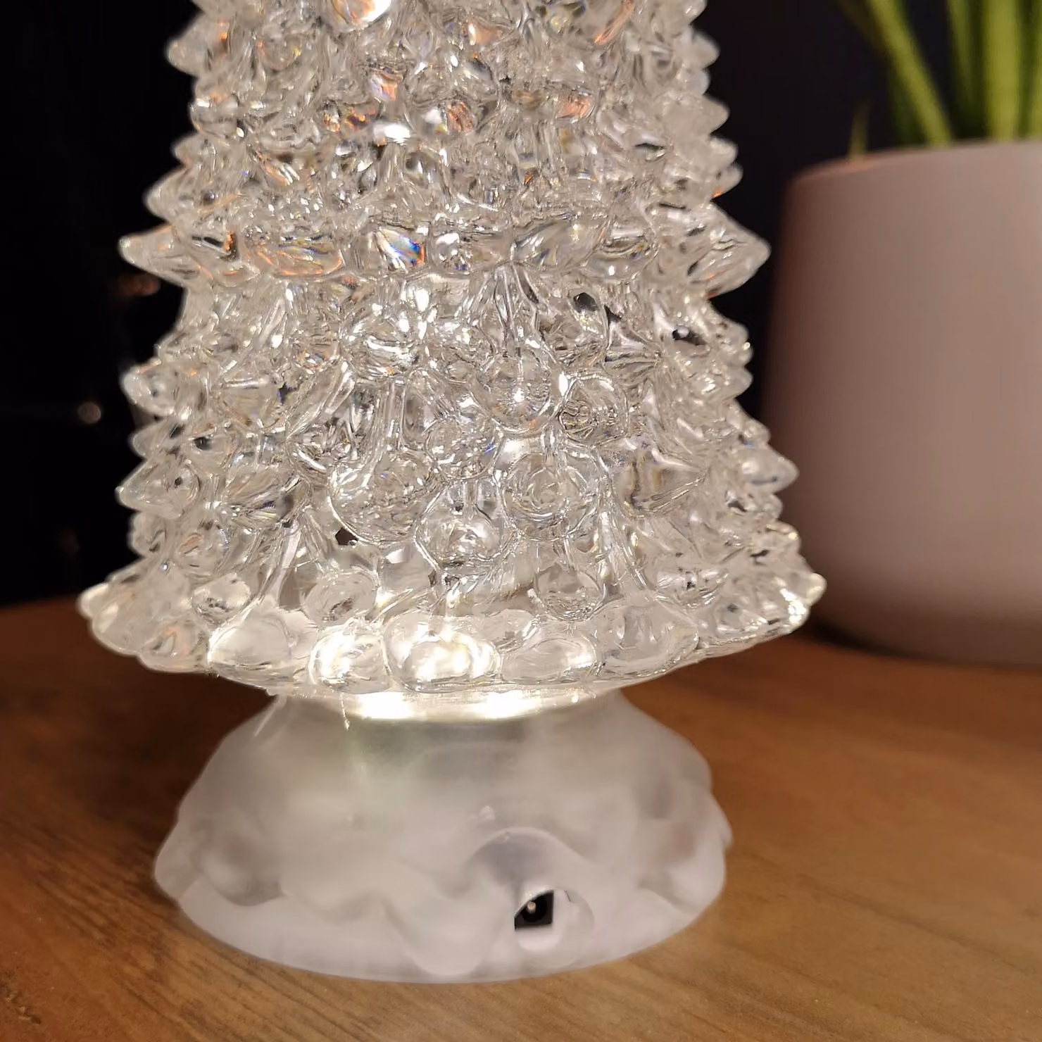 Samuel Alexander Beige and Silver Dual Powered Light Up Christmas Tree Water Spinner with Warm White LEDs, Height: 30 cm – 2