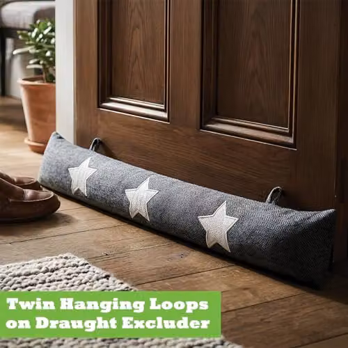 Nicola Spring Grey Heart Herringbone Draught Excluder, 78.5 cm – 4
