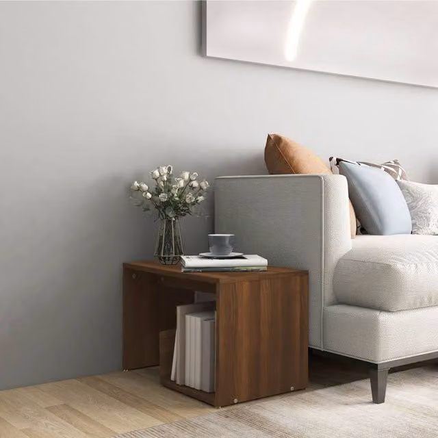 Berkfield Home Brown Oak Side Table, W/D/H: 59 x 36 x 38 cm – 1