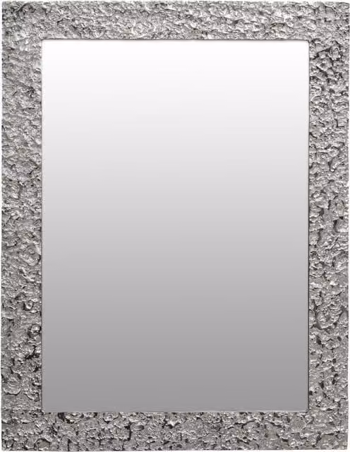 Fifty Five South Orsina Aris Modern Square Metal Wall Mirror in Silver – 1