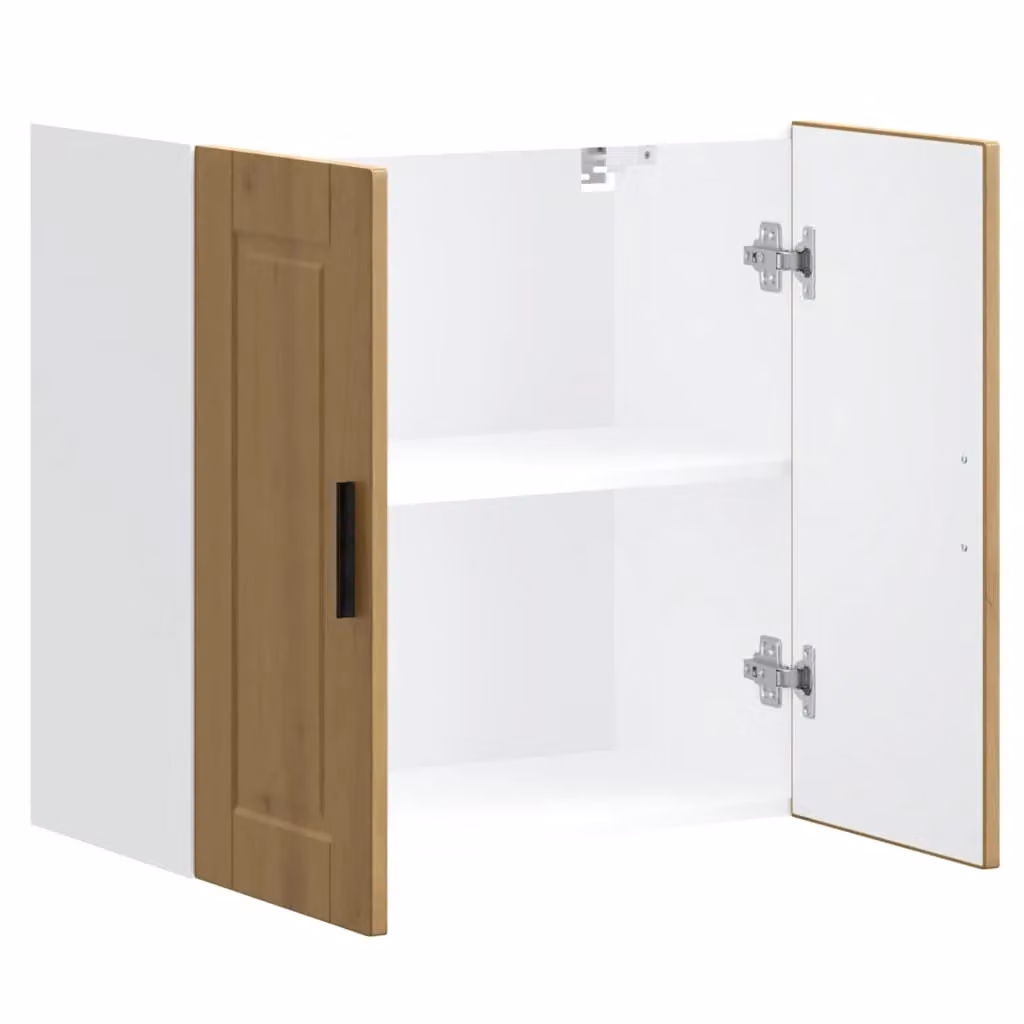 Berkfield Home Porto Artisan Oak Kitchen Wall Cabinet in Brown – 2