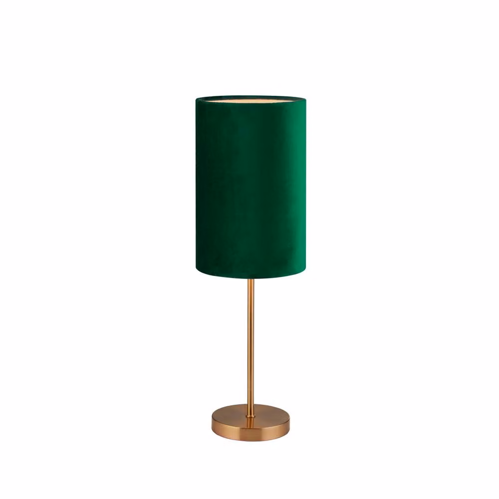 Lighting Collection Modern Green Fabric and Gold Metal Table Lamp – 3