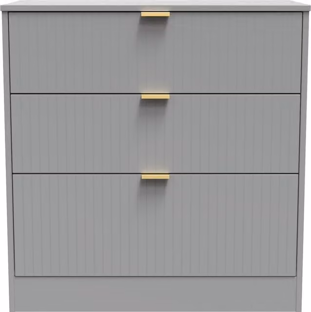 Ready Assembled 2 U Denver 3 Drawer Deep Chest in Grey