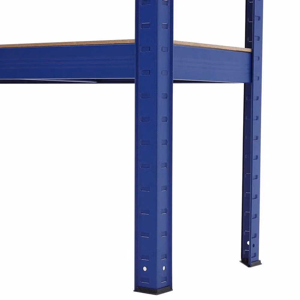 FLAVORA 5 Bay Blue Galvanised Corner Shelving Unit with Adjustable Shelves, W/D/H: 50 x 50 x 50 cm – 2