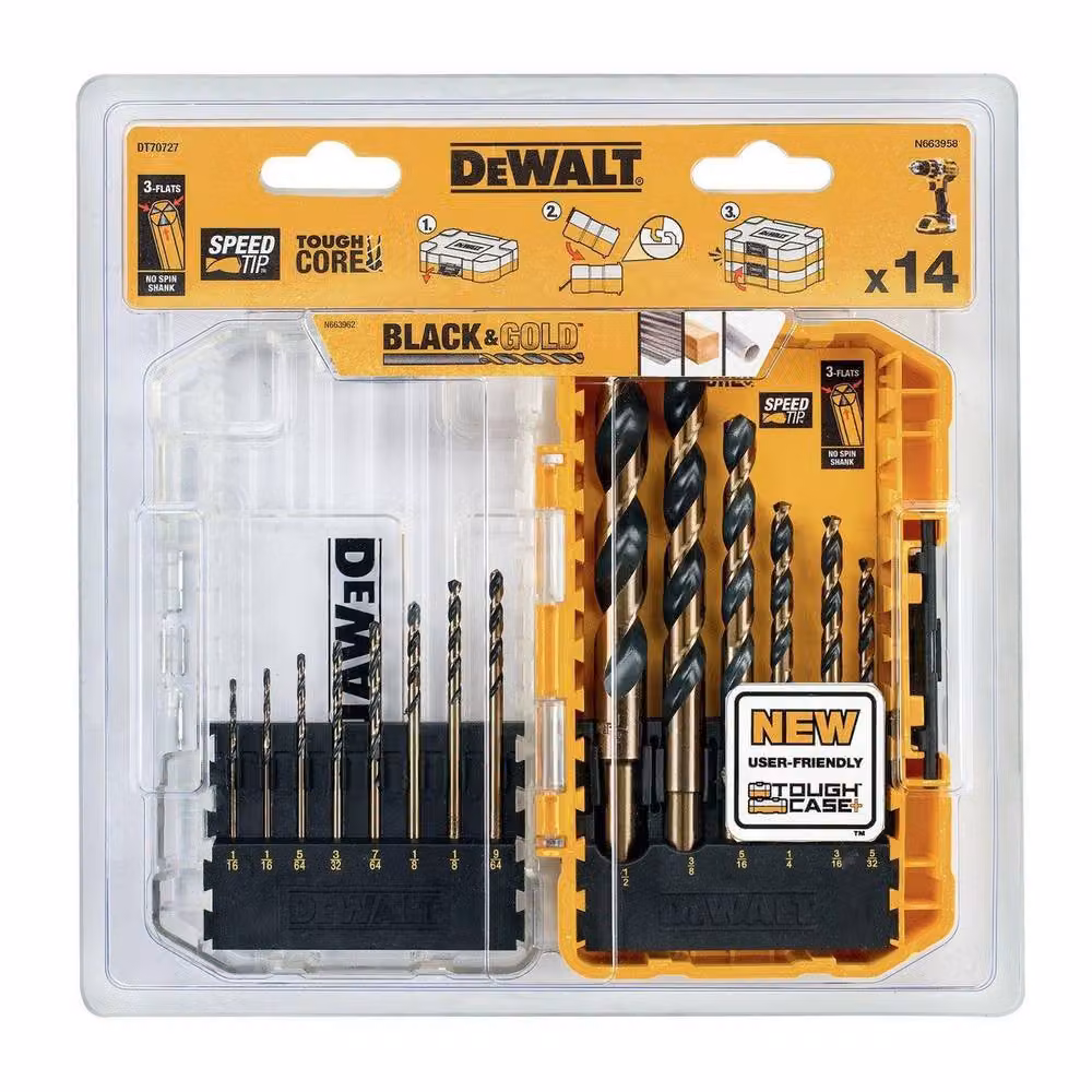 DeWalt HSS Drill Bit Set, 14 Pack, Yellow – 2