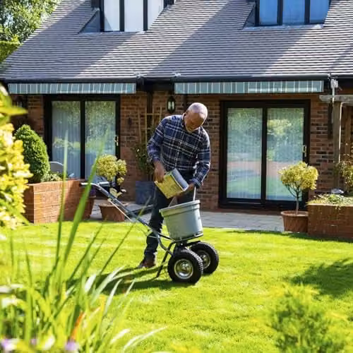 Handy Broadcast Spreader for Fertiliser, Seed or Refined Salt with 23kg Hopper and Puncture Proof Tyres – 8