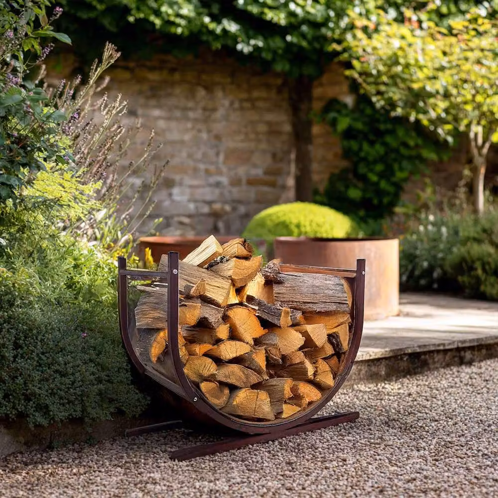 Nicoman U-Shaped Metal Firewood Log Rack in Bronze for Indoor and Outdoor Use W/D/H: 38 x 48 x 38 cm – 6