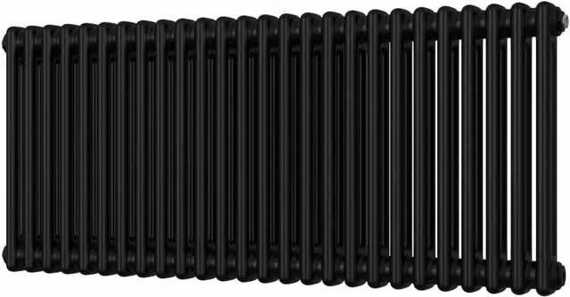 UK Radiators Black Horizontal 2 Column Steel Radiator H500mm x W1164mm