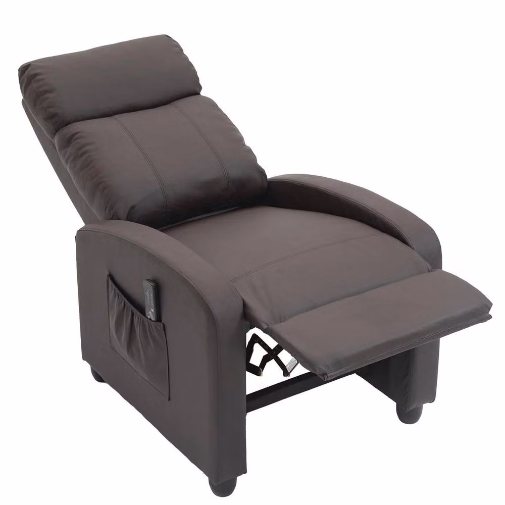 FORGEVIO Brown PU Leather Recliner Massage Armchair – 5