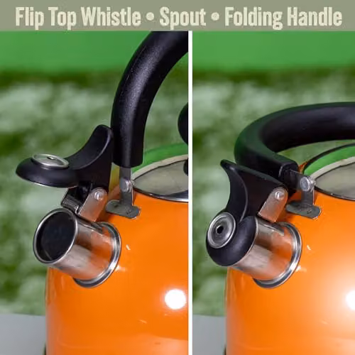 Milestone Camping 24860 Whistling Camping Kettle, 2L, Metallic Orange – 6