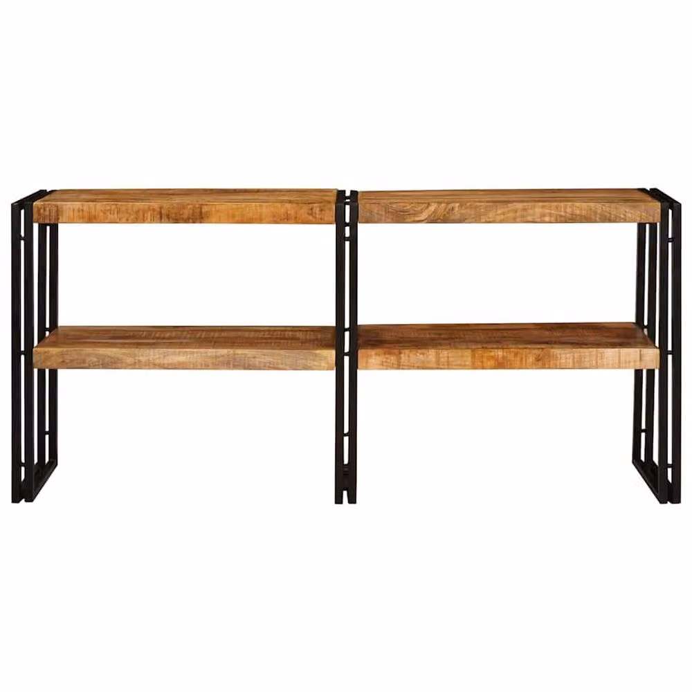 Berkfield Home Solid Mango Wood Console Table in Brown, W/D/H: 160 x 33 x 75 cm – 2