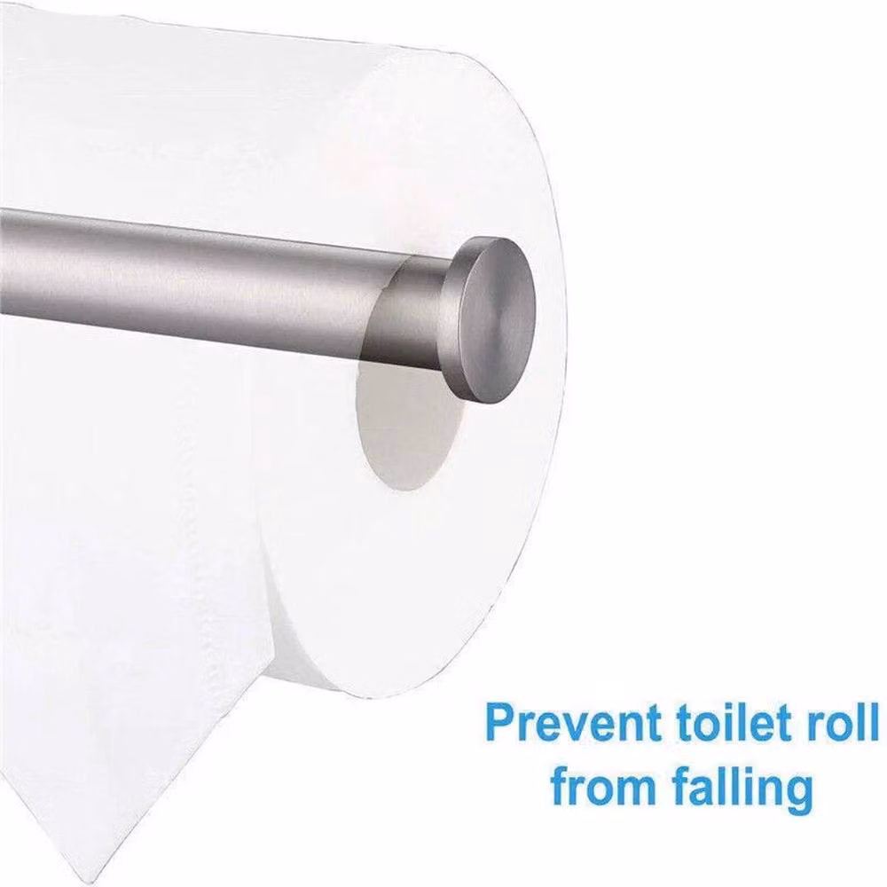 FLAVORA Wall Mounted Stainless Steel Toilet Roll Holder Dispenser in Silver, W: 180 cm, H: 180 cm – 2