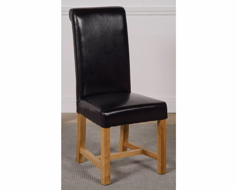 Thats Furniture Richmond Oak Extending Dining Table and 6 Black Leather Washington Chairs – 3