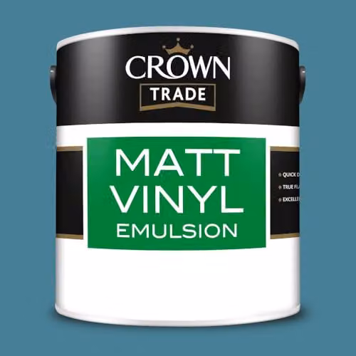 Crown Trade Matt Vinyl Dispersion Paint in Petrol Multicolour, 2.5 l – 2