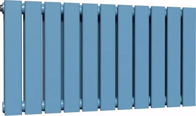 Lux Heat Double Flat Horizontal Steel Radiator in Blue, W: 77 cm, H: 40 cm