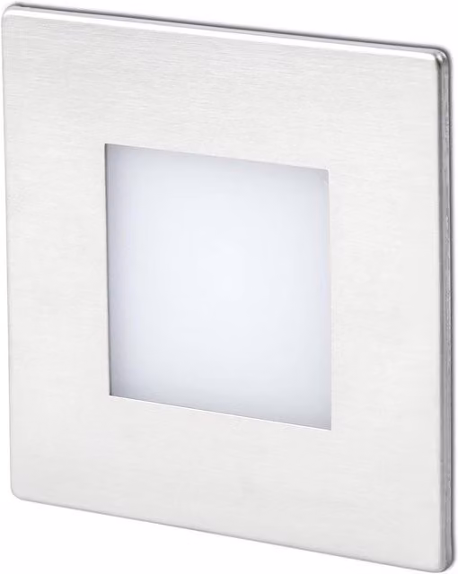 Faro Frol LED Outdoor Recessed Square Wall Light in Silver/Grey Metal for Garden and Stairs