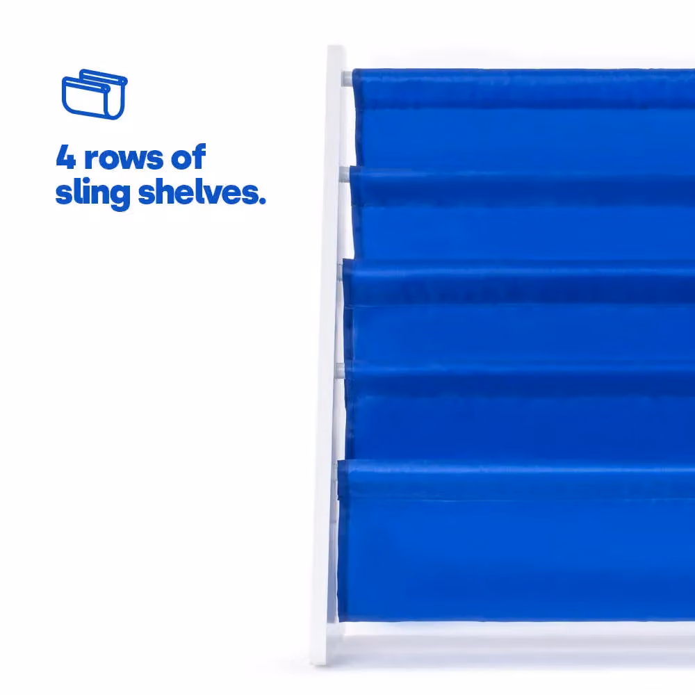 LIVIVO 4 Tier Natural Kids Sling Bookshelf in Blue, W/D/H: 58 x 28 x 58 cm – 3