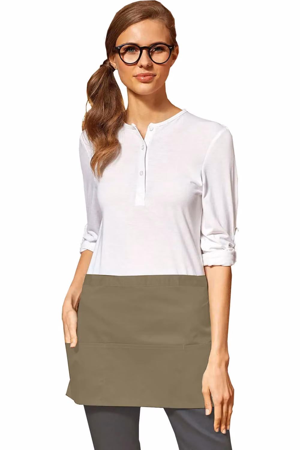 Premier Women's 3 Pocket Poly-Cotton Workwear Apron in Green – 2