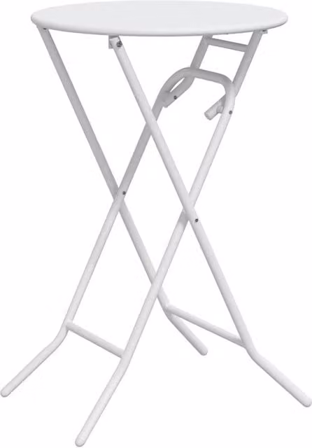 Berkfield Home Folding Garden Table in White Steel, W/D: 50 x 72 cm