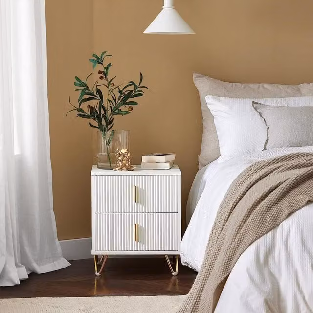 SoBuy Modern White Bed Table and Nightstand
