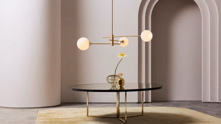 CTO Lighting Trevi Pendant Light in White and Gold/Brass with Glass and Metal Finish