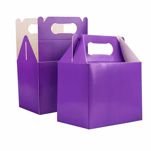 SHATCHI 20-Piece Purple Cardboard Party Food Lunch Boxes and Takeaway Containers, W/D/H: 14 x 12 x 10 cm